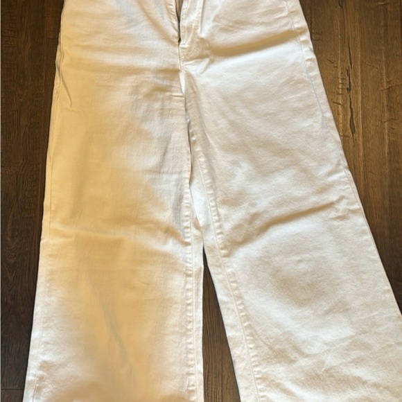 Good American Good Waist High Rise Wide Leg Palazzo Jeans in White Sz 8/29 - Picture 8 of 11